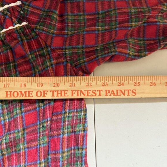 Celestial Dreams Nightgown Womens XL Red Green Plaid Long Sleeve Fleece Pajama - Picture 7 of 9